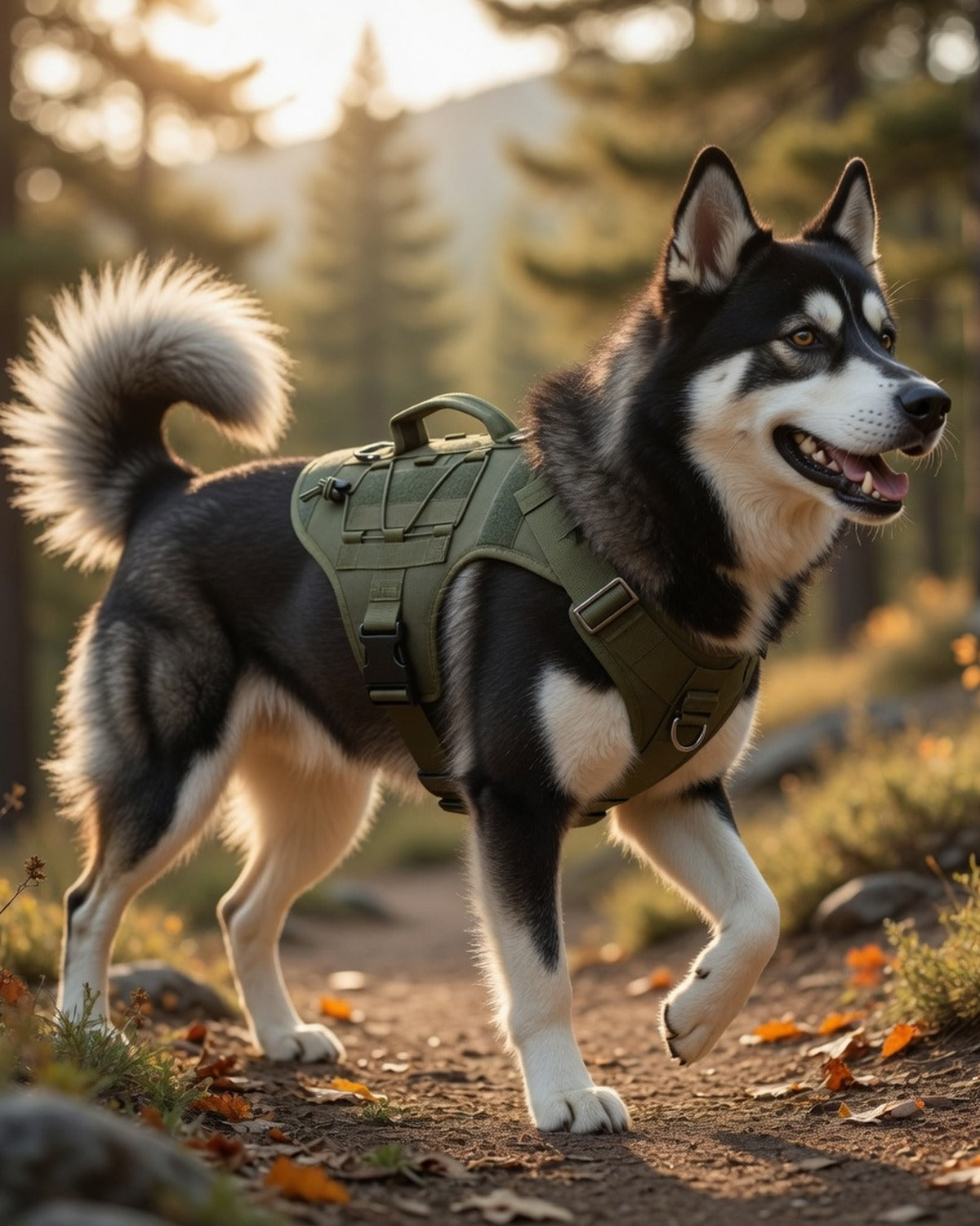 Tactical Dog Harness with Handle — No-Pull Vest — full lifestyle photo