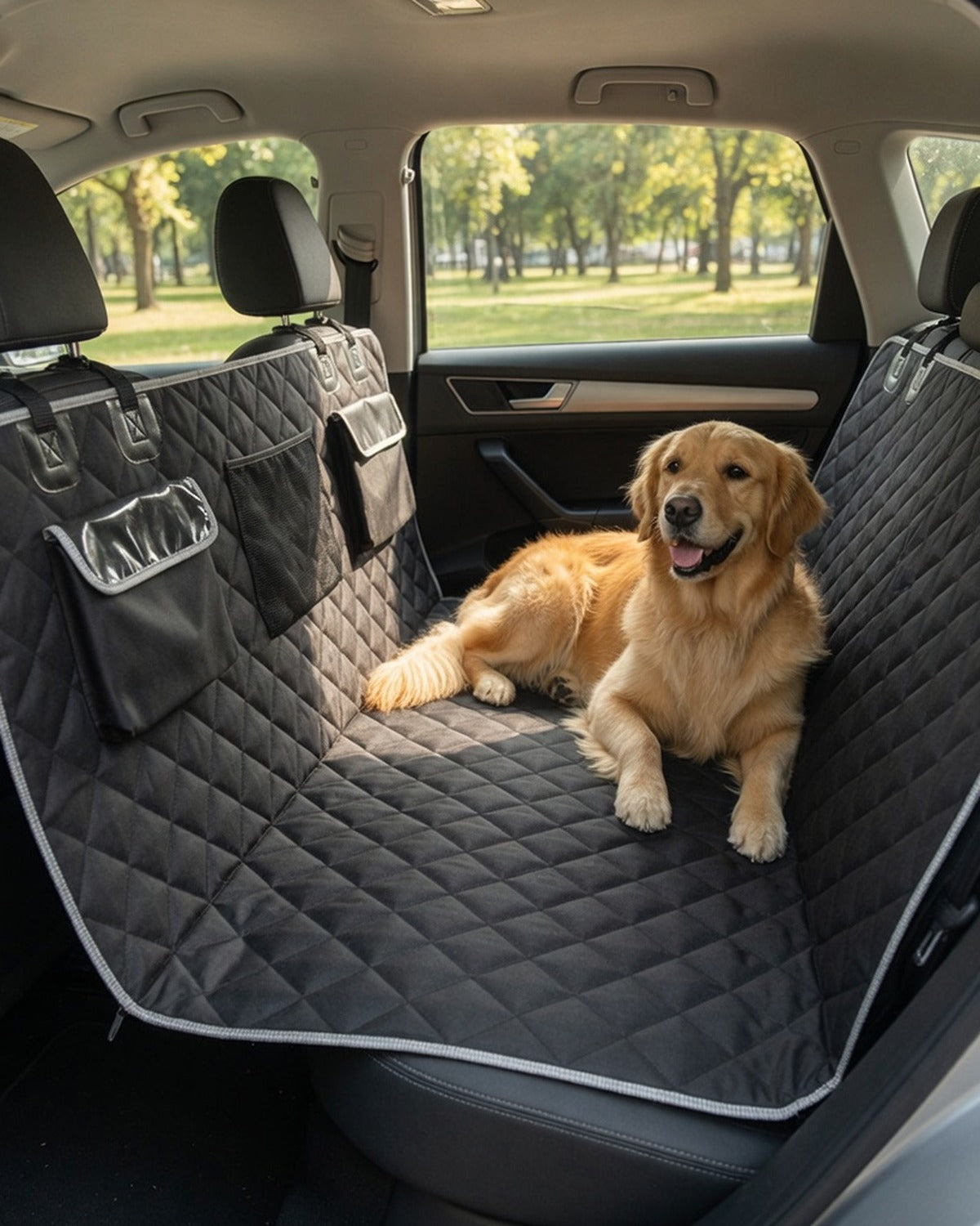 RoadGuard Dog Car Seat Cover — full lifestyle photo