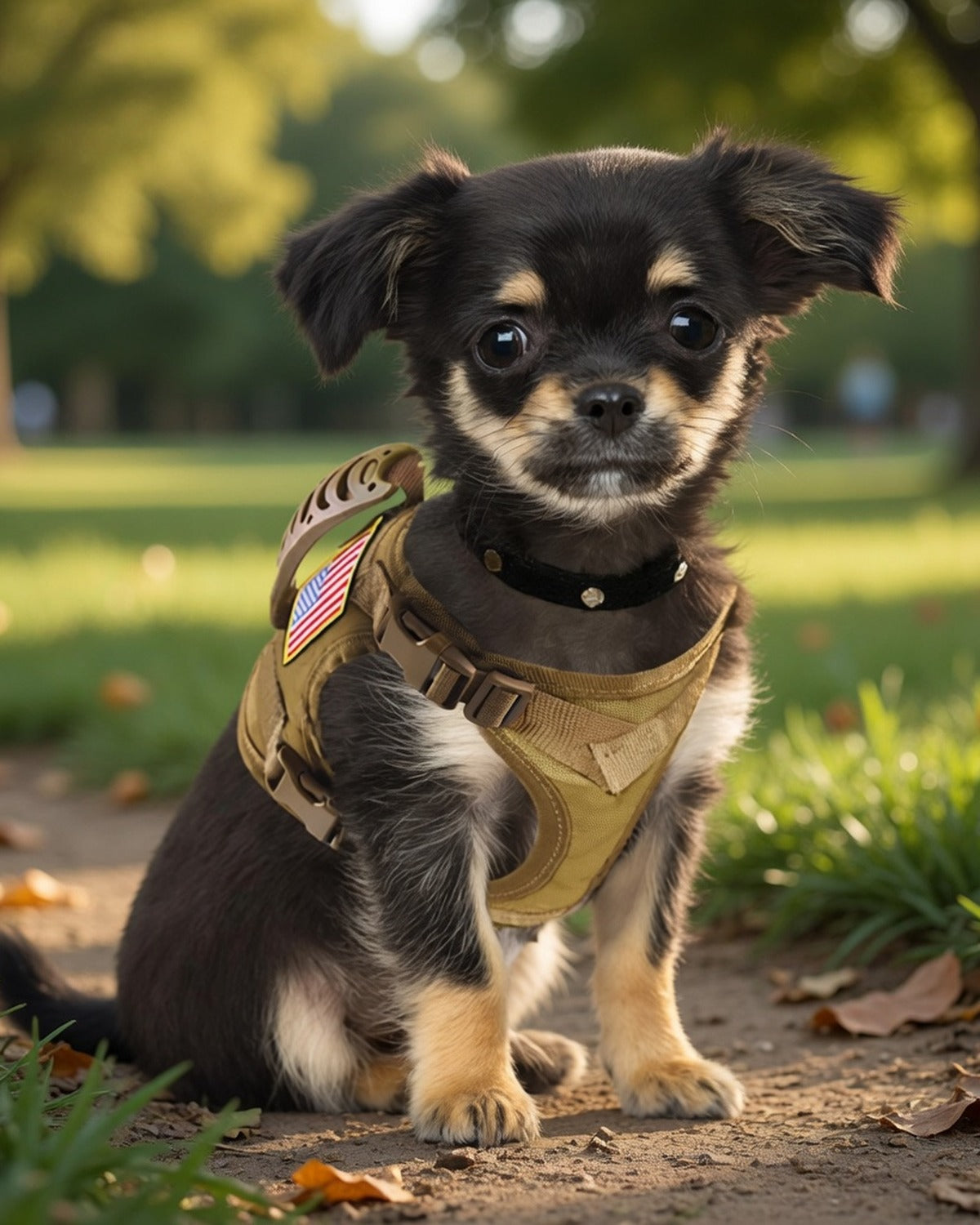 Small Breed Tactical Harness for Puppies & Cats — full lifestyle photo