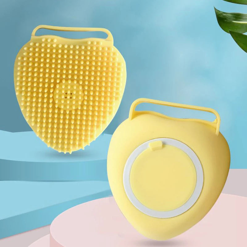 Pet Bath Massage Gloves for Dogs & Cats — product photo 6 · colors: Heart-shaped Pink, Square Blue, Heart-shaped Yellow, Heart-shaped Blue, Square Pink, Square Yellow