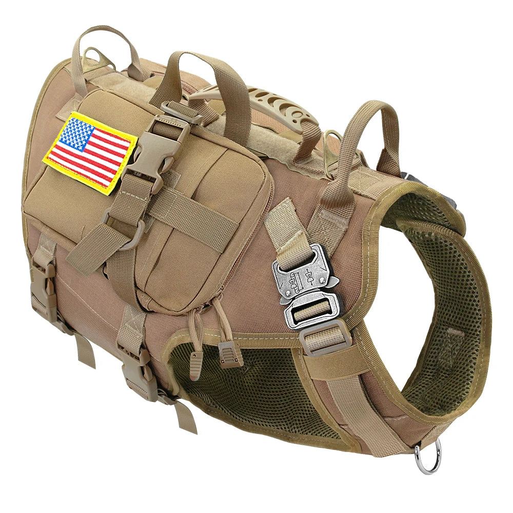 Military Tactical Harness with MOLLE Pouches — product photo 8 · colors: Blank Khaki Harness, Khaki with bag, Blank Black Harness, Black with bag