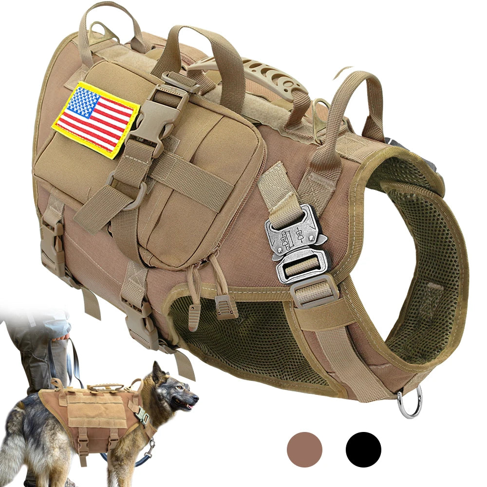 Military Tactical Harness with MOLLE Pouches — product photo 1 · colors: Blank Khaki Harness, Khaki with bag, Blank Black Harness, Black with bag