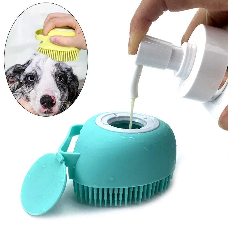 Pet Bath Massage Gloves for Dogs & Cats — product photo 1 · colors: Heart-shaped Pink, Square Blue, Heart-shaped Yellow, Heart-shaped Blue, Square Pink, Square Yellow