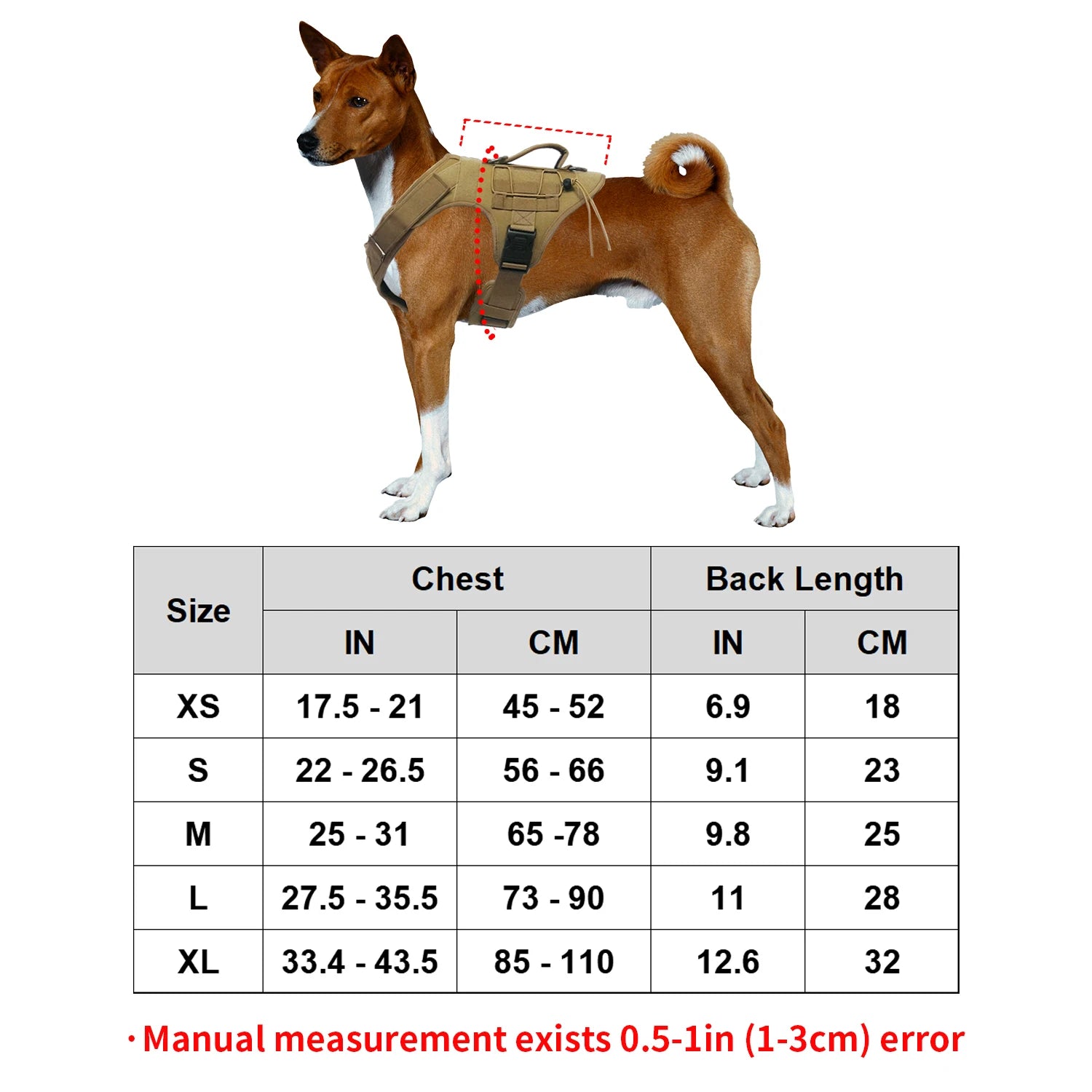 Tactical Dog Harness with Handle — No-Pull Vest — product photo 6 · colors: Black, Khaki, Army green
