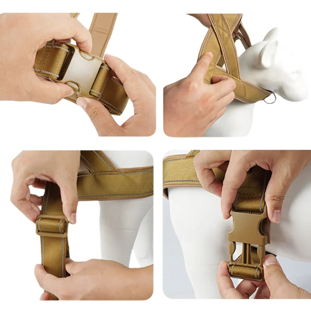 1000D Nylon Anti-Pull Tactical Harness — product photo 6 · colors: Khaki, Black