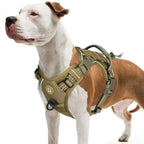 Tactical Dog Harness, No Pull Dog Harness, Adjustable Breathable MOLLE Dog Vest Harness for Medium Large Dog Reflective Military