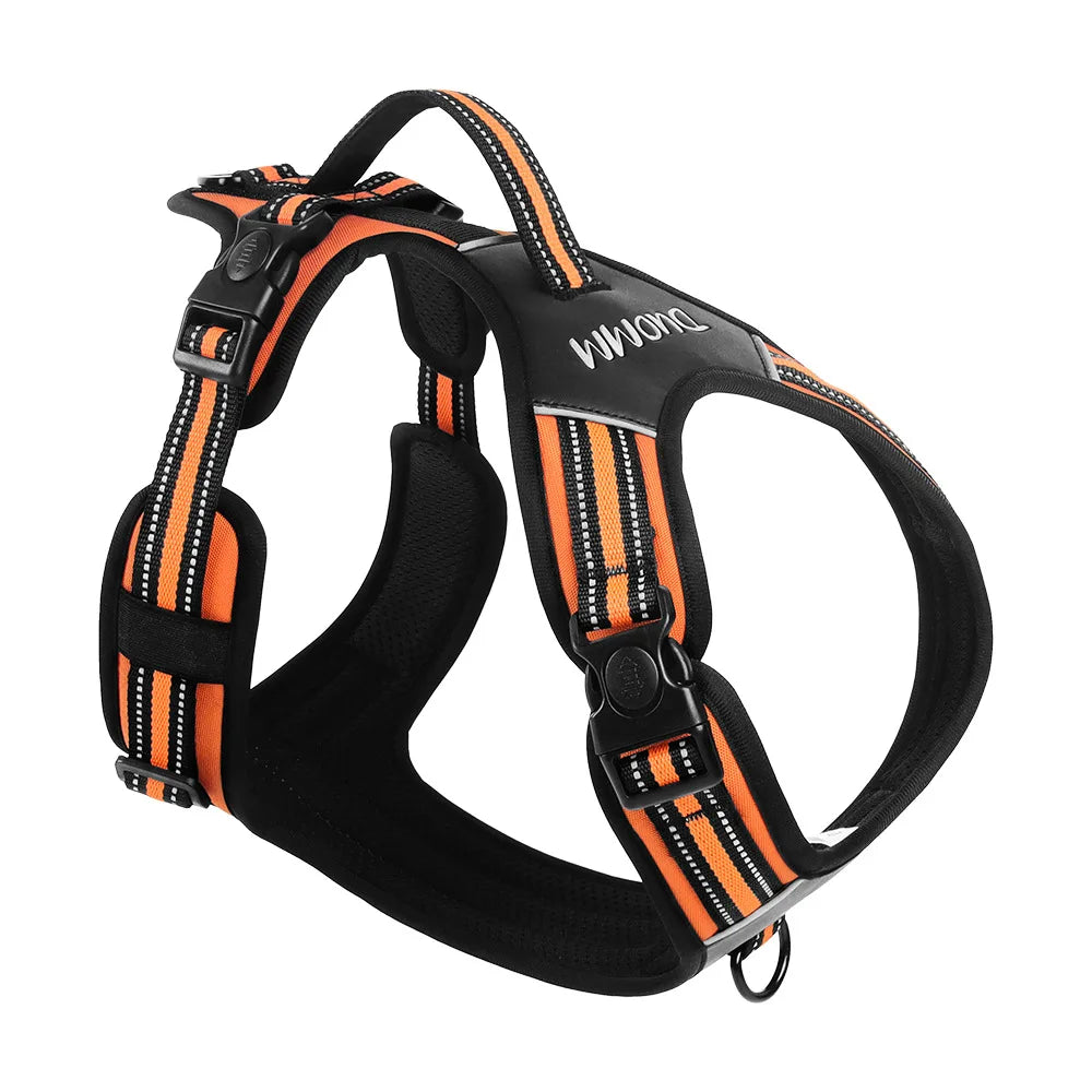 No-Pull Tactical Harness with Reflective Strips — product photo 8 · colors: pink, orange, green, black