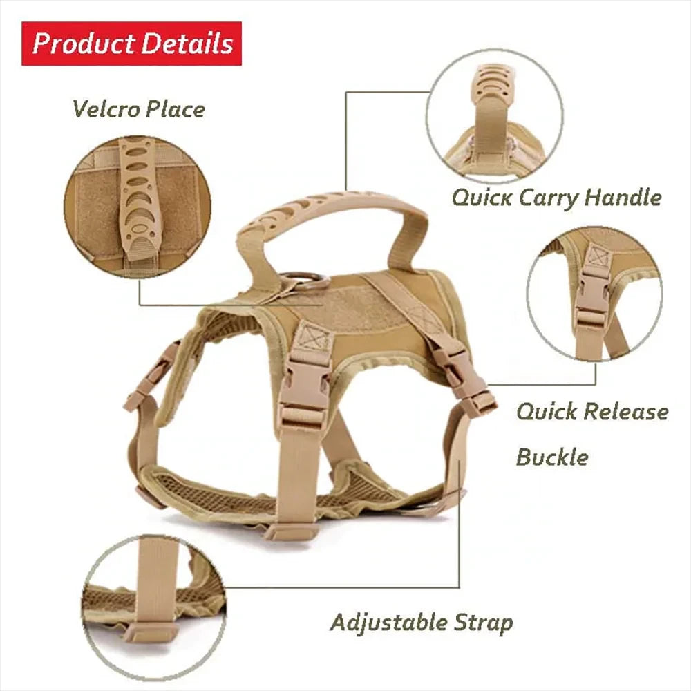Small Breed Tactical Harness for Puppies & Cats — product photo 3 · colors: Green, Brown, Black Set, CP, Black, Green Set