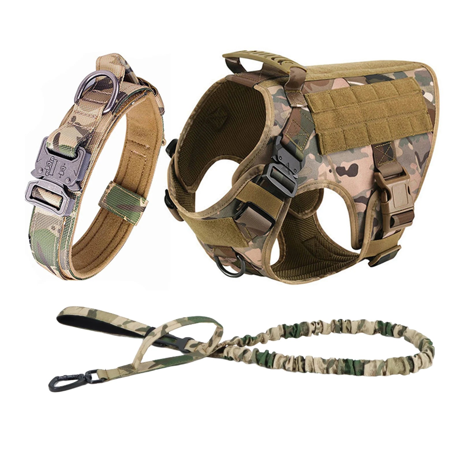 Tactical Dog Harness with Collar & Leash Set — product photo 10 · colors: black 3 pieces, green 2 pieces, camouflage 2 pieces, brown 2 pieces, black 2 pieces, green 3 pieces