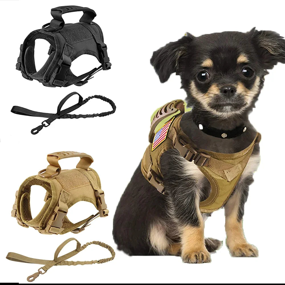 Small Breed Tactical Harness for Puppies & Cats — product photo 1 · colors: Green, Brown, Black Set, CP, Black, Green Set