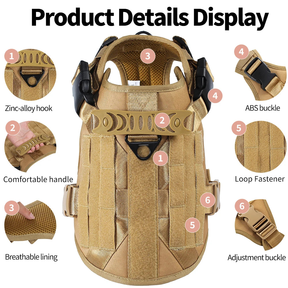 Reflective Tactical Harness with Soft Handle — product photo 4 · colors: Green, Camouflage, Khaki, Khaki set, Black