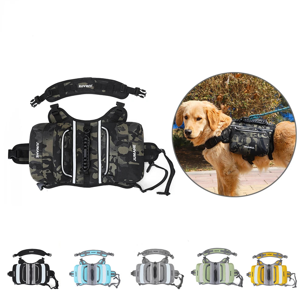 TrailPack Dog Hiking Saddlebag — product photo 2 · colors: Camouflage, YELLOW, Blue, GRAY, green, black