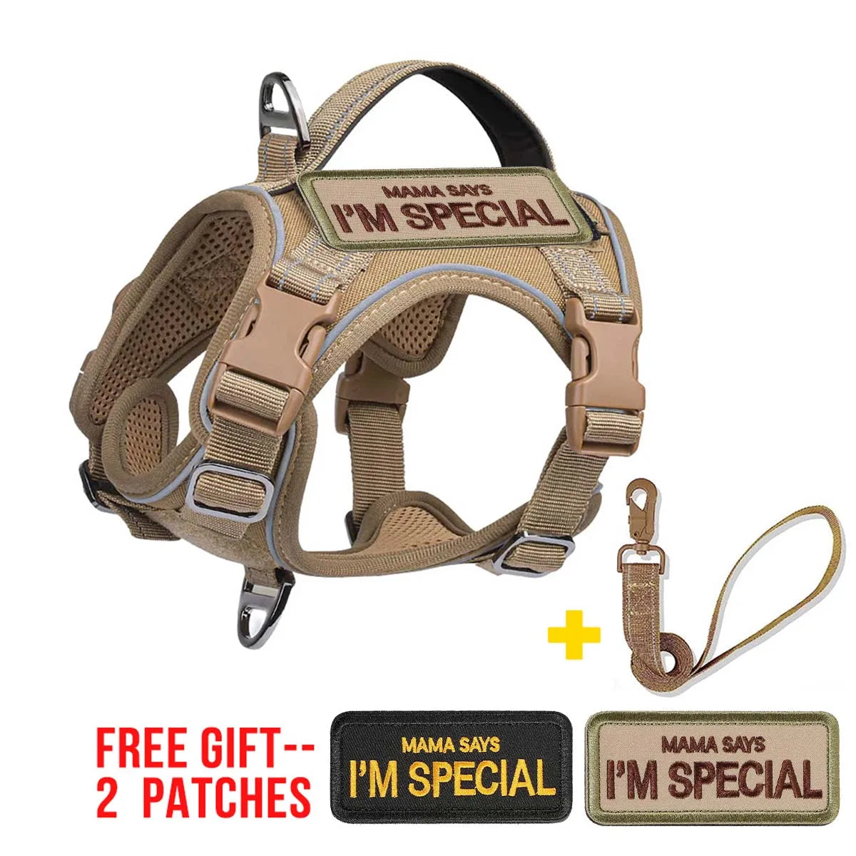 Small Dog Tactical Harness with Vertical Handle — product photo 11 · colors: Dog Harness--KHAKI, Dog Harness--K--S, Dog Harness--BLACK, Dog Harness--B--S, Harness--PINK--SET, Harness--BLUE--SET