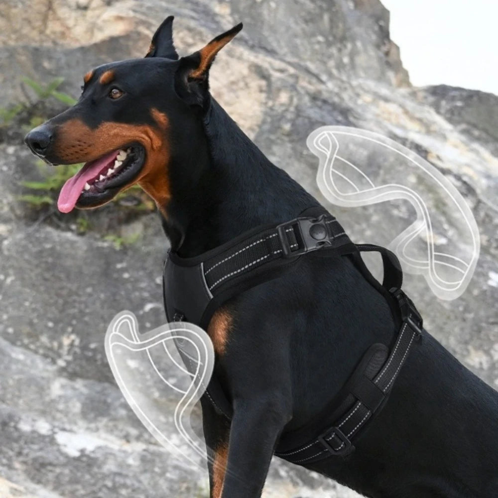 No-Pull Tactical Harness with Reflective Strips — product photo 5 · colors: pink, orange, green, black