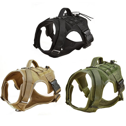 Tactical Dog Harness with Handle — No-Pull Vest — product photo 2 · colors: Black, Khaki, Army green