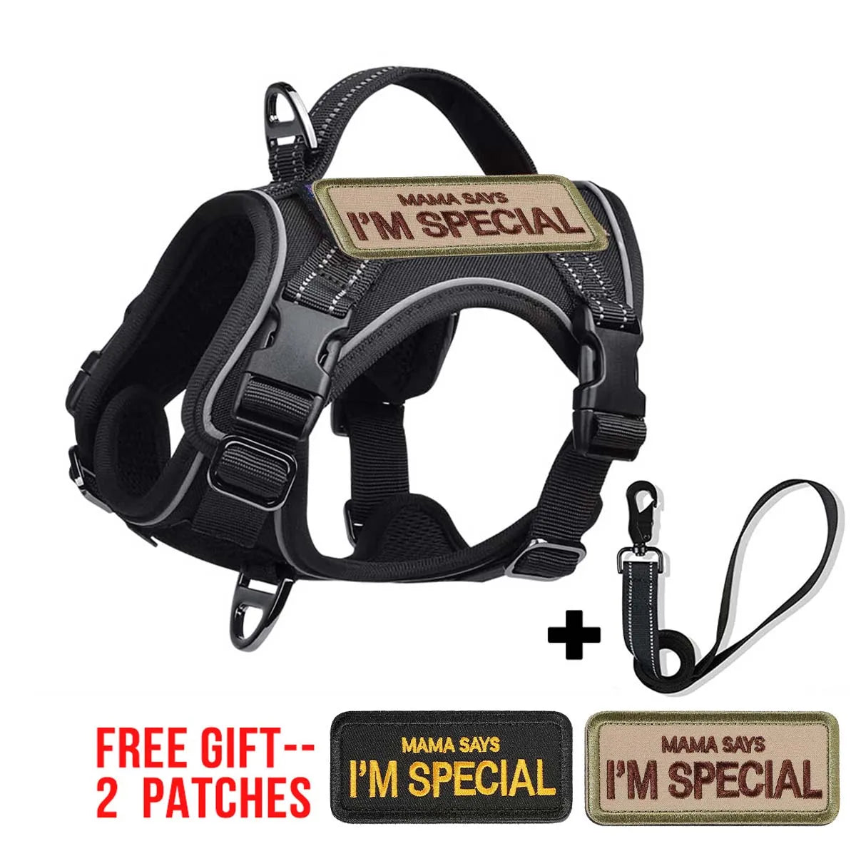Small Dog Tactical Harness with Vertical Handle — product photo 7 · colors: Dog Harness--KHAKI, Dog Harness--K--S, Dog Harness--BLACK, Dog Harness--B--S, Harness--PINK--SET, Harness--BLUE--SET