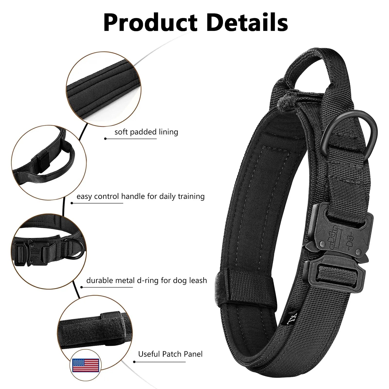Tactical Dog Harness with Collar & Leash Set — product photo 4 · colors: black 3 pieces, green 2 pieces, camouflage 2 pieces, brown 2 pieces, black 2 pieces, green 3 pieces
