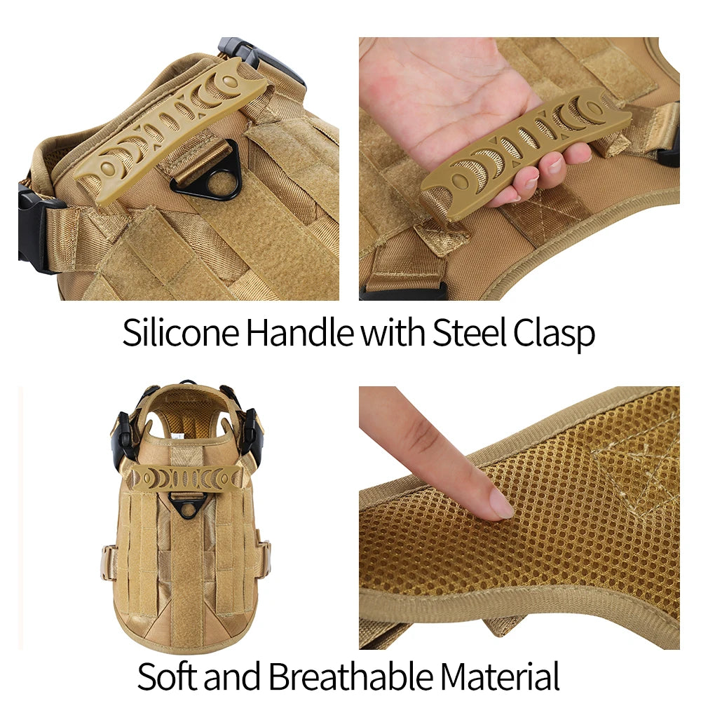 Reflective Tactical Harness with Soft Handle — product photo 6 · colors: Green, Camouflage, Khaki, Khaki set, Black