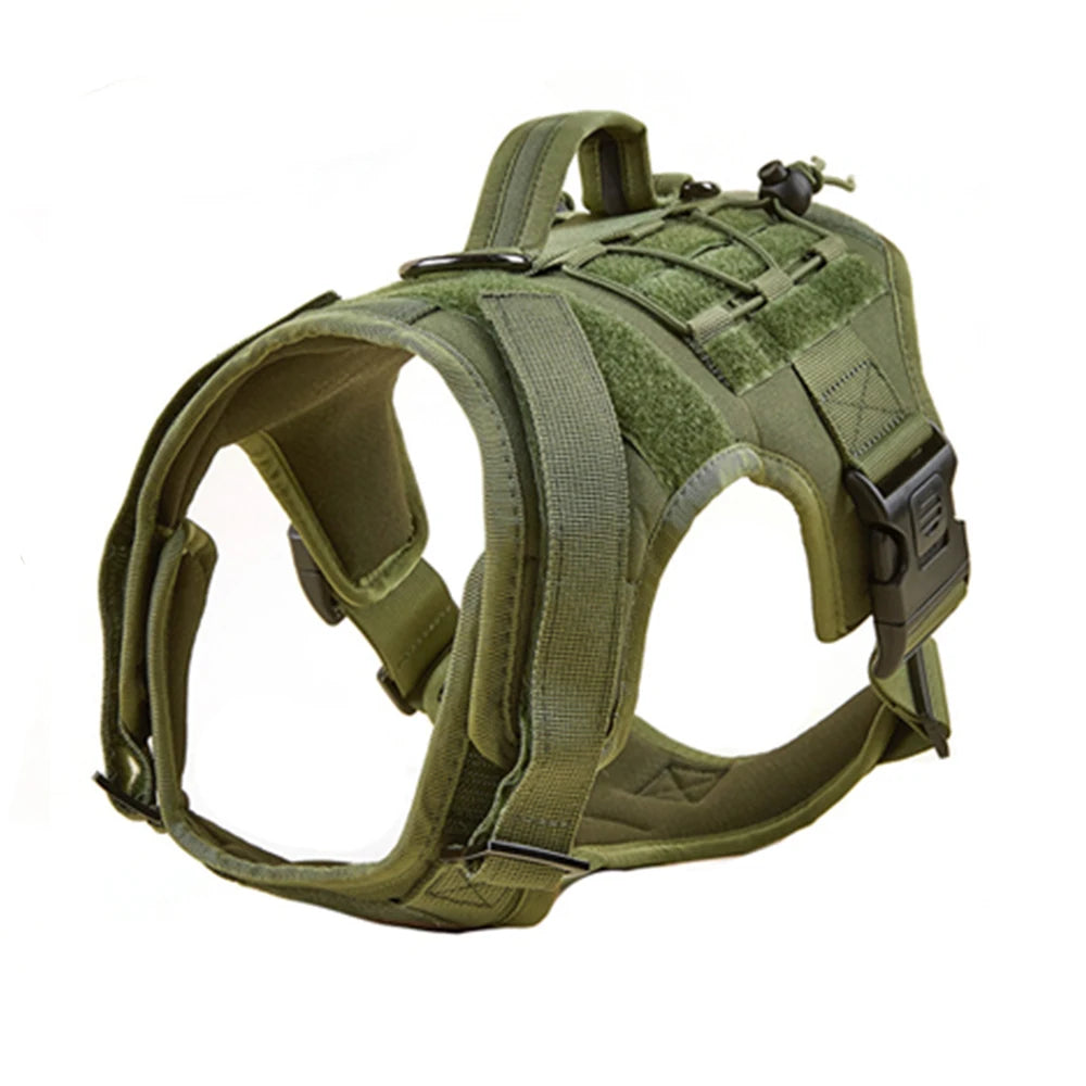 Tactical Dog Harness with Handle — No-Pull Vest — product photo 9 · colors: Black, Khaki, Army green