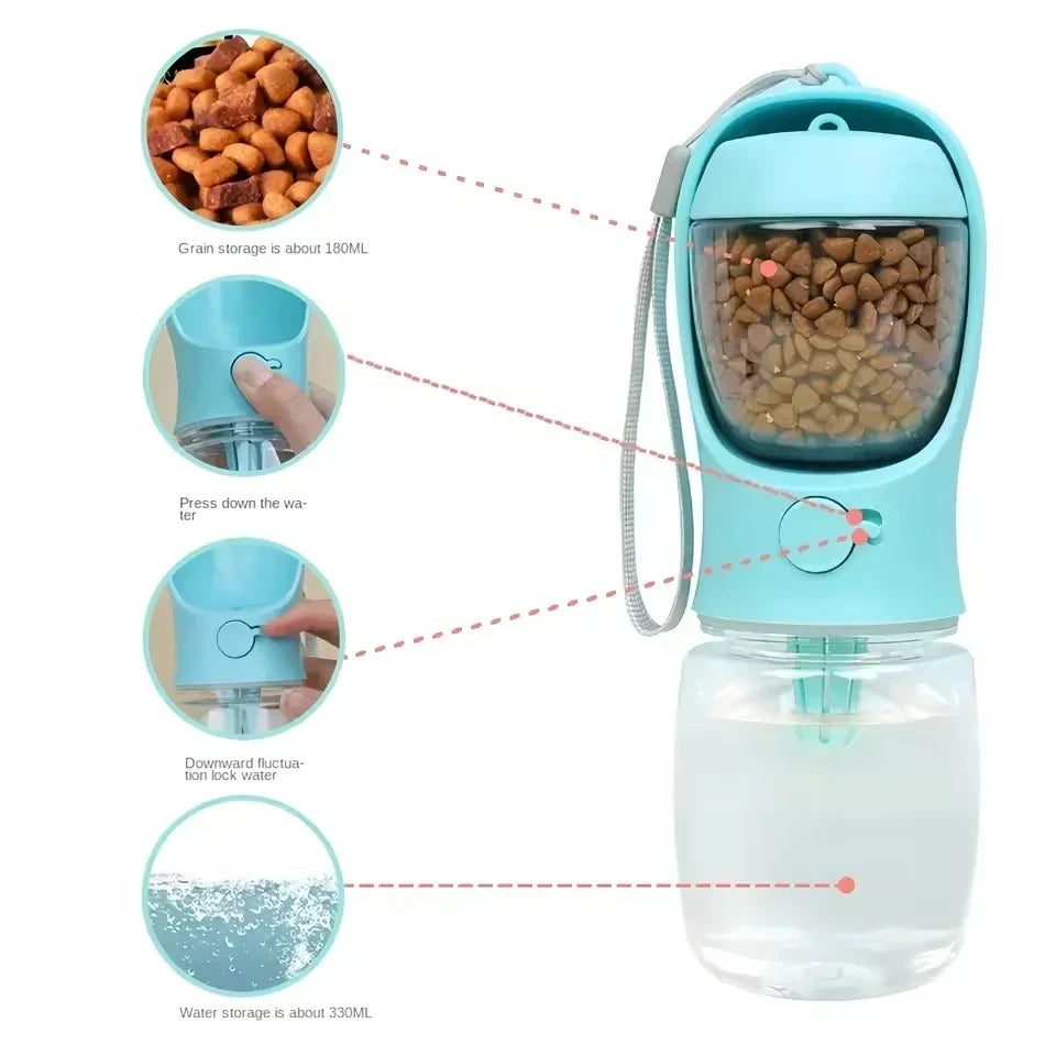 Rover 2-in-1 Travel Water Bottle — product photo 6 · colors: Pink-350ml, White-350ml, Blue-350ml