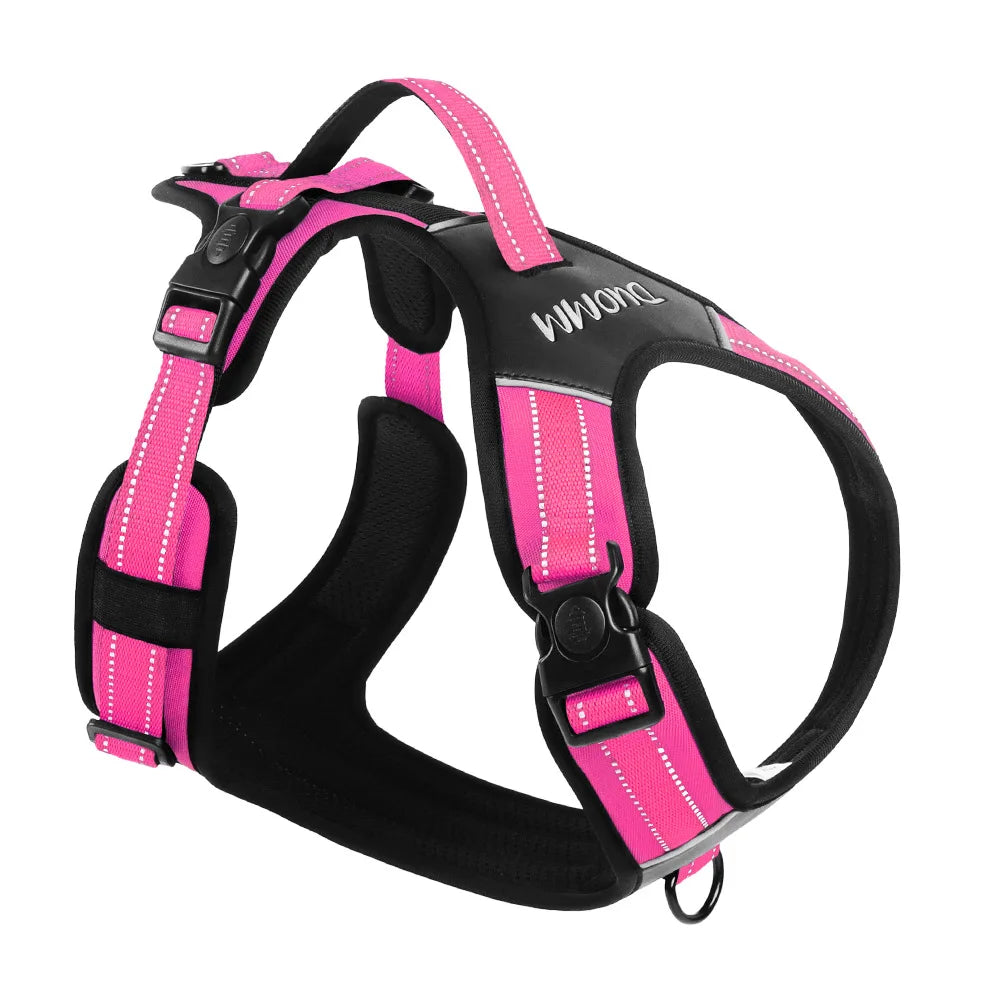 No-Pull Tactical Harness with Reflective Strips — product photo 7 · colors: pink, orange, green, black