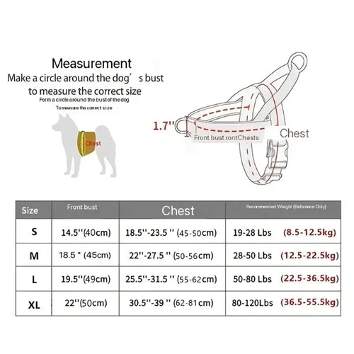 Tactical Anti-Pull Dog Harness - 1000D Nylon Adjustable for Large Dogs, Outdoor Training Vest with Handle & Reflective