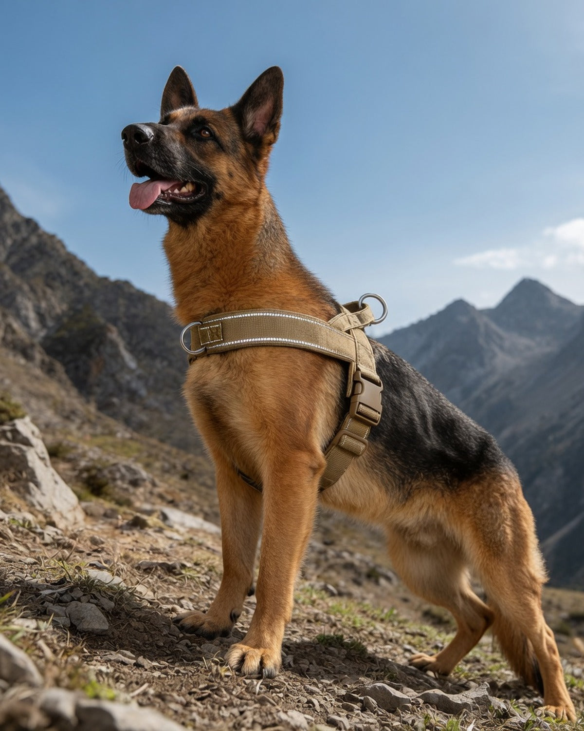 Heavy-Duty Tactical Harness for Large Breeds — full lifestyle photo