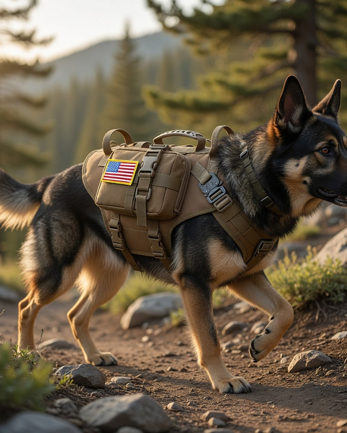 Military Tactical Harness with MOLLE Pouches — full lifestyle photo