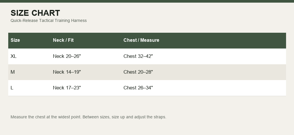 Quick-Release Tactical Training Harness